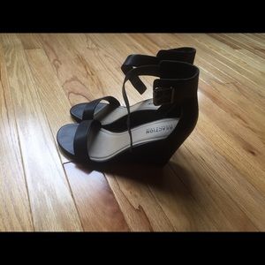 Strappy Black Wedges